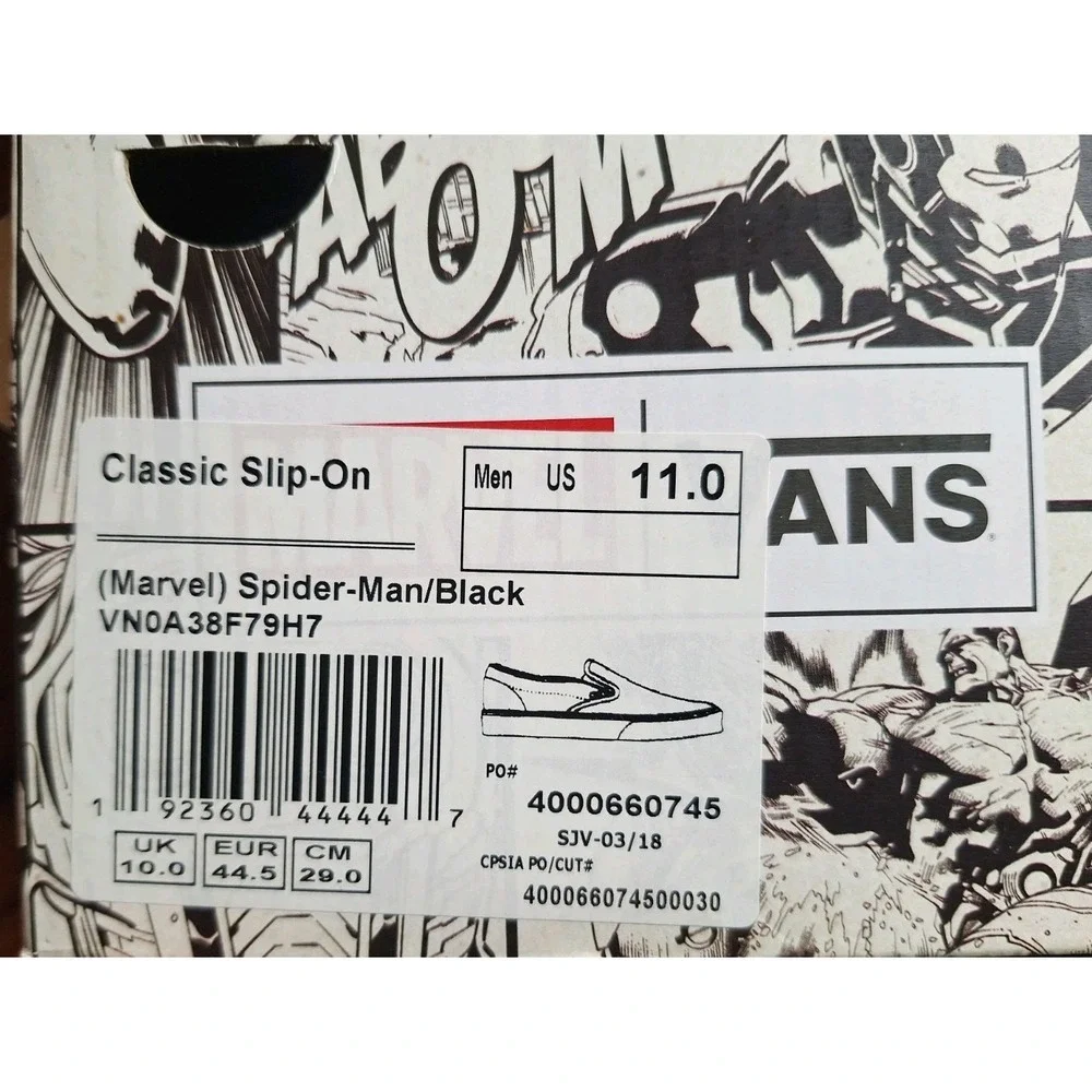 Vans Authentic Marvel Avengers Heads Comic Print Mens 11 Rare 2018 Spiderman LX - Picture 3 of 16